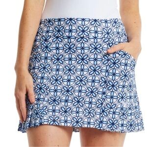 TZU TZU Kenley Casablanca Blue White Layered Golf Tennis Knit Skort Small